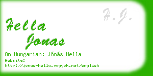 hella jonas business card